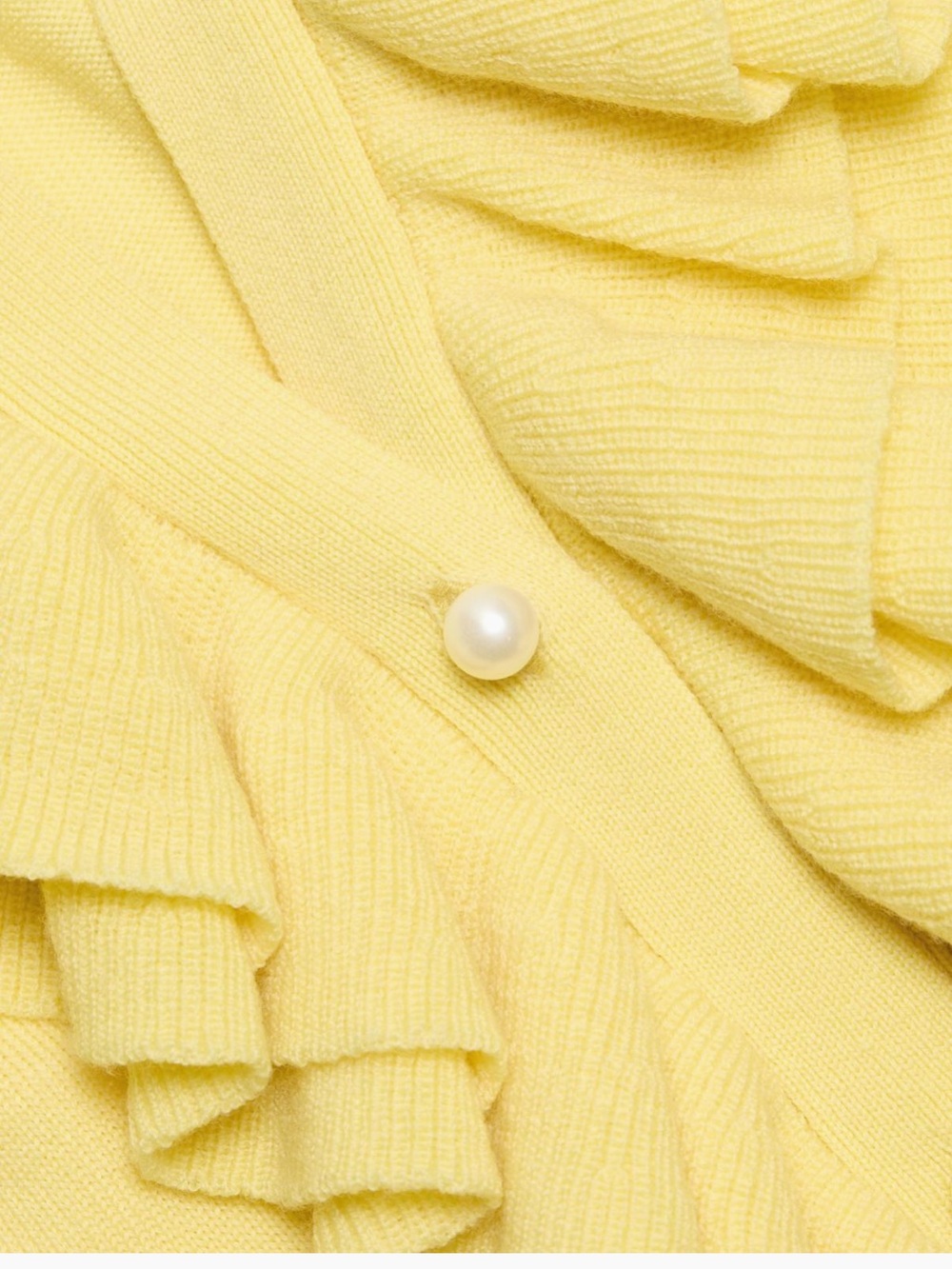 Alice + Olivia Dollie Ruffled Cashmere Cardigan in Yellow NWT - Picture 7 of 11